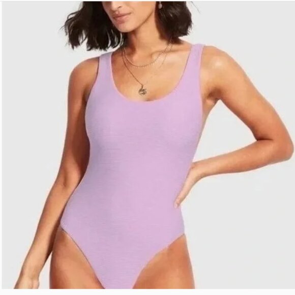 Andie Other - Andie The Ibiza One Piece Swimsuit Women's M Iris Purple NWT UPF 50+